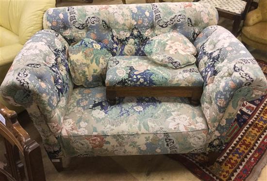 Small 2 seater drop end sofa & stool